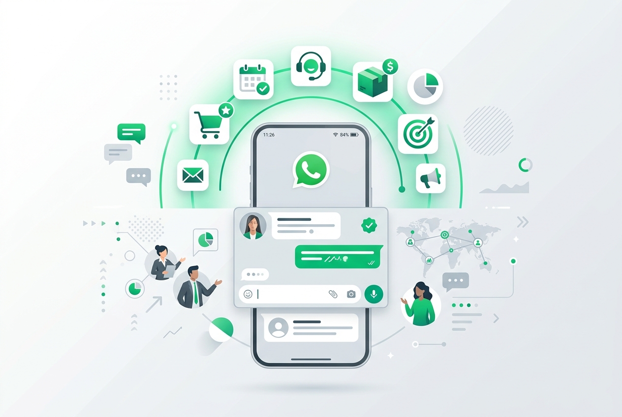 WhatsApp on mobile screen representing business conversation and customer engagement