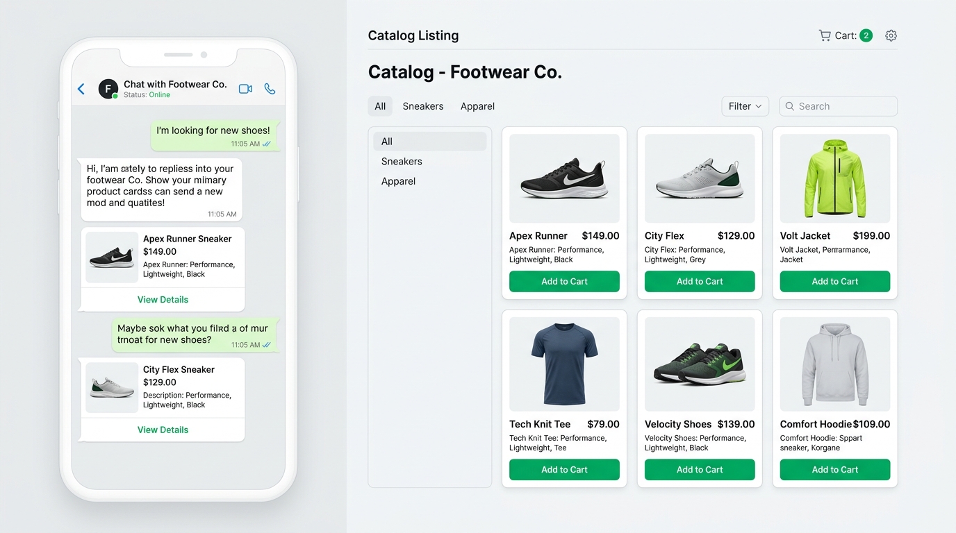 WhatsApp catalog and store — products, prices and pay in chat, without leaving WhatsApp